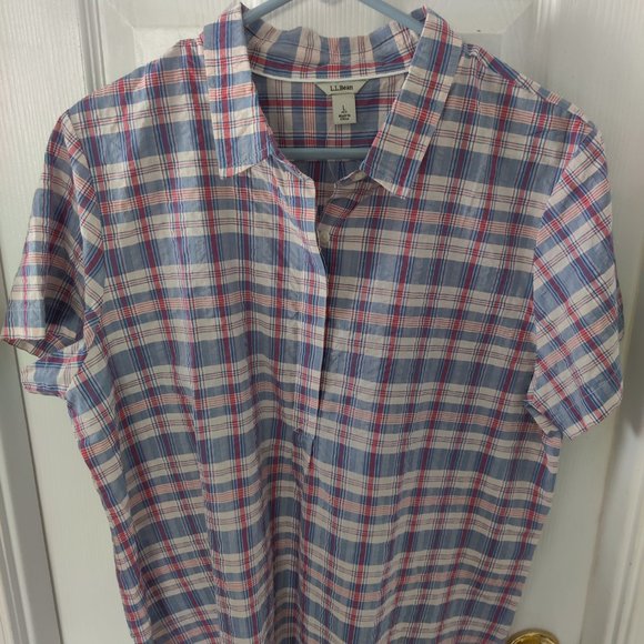 NWT LL Bean 1/2 Button Down Shirt - Picture 3 of 3